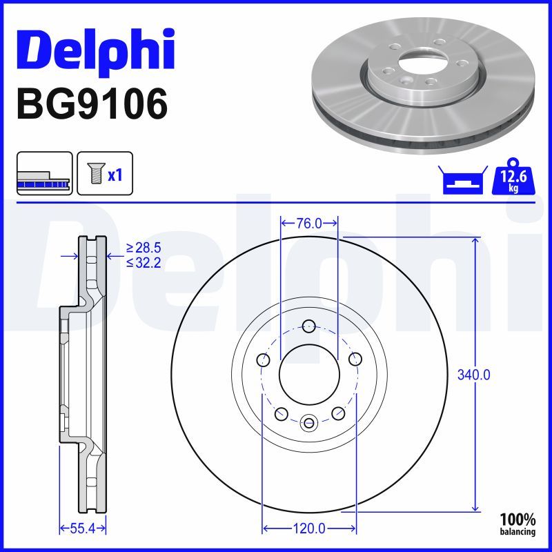 BG9106 DELPHI Disco freno 