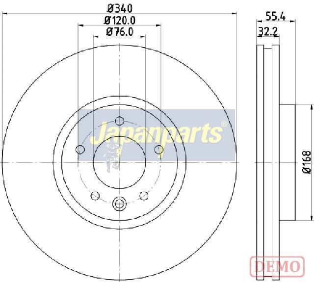 DI-0954C JAPANPARTS Disco freno 