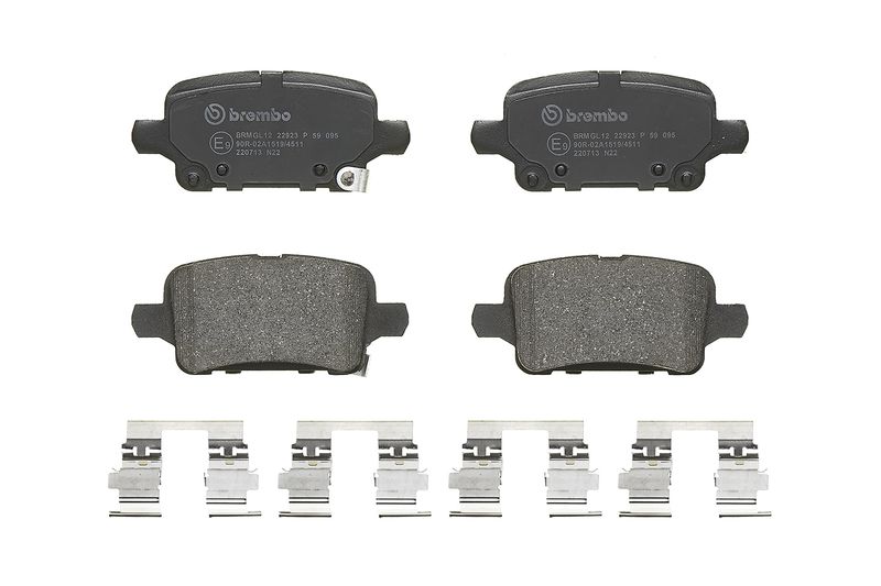 P59095 BREMBO Kit pastiglie freno, Freno a disco 