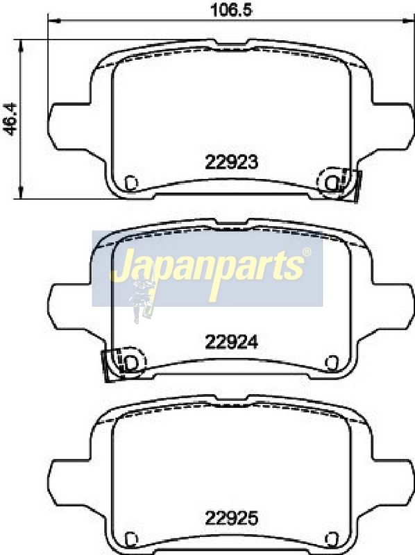 PP-0406AF JAPANPARTS Kit pastiglie freno, Freno a disco 