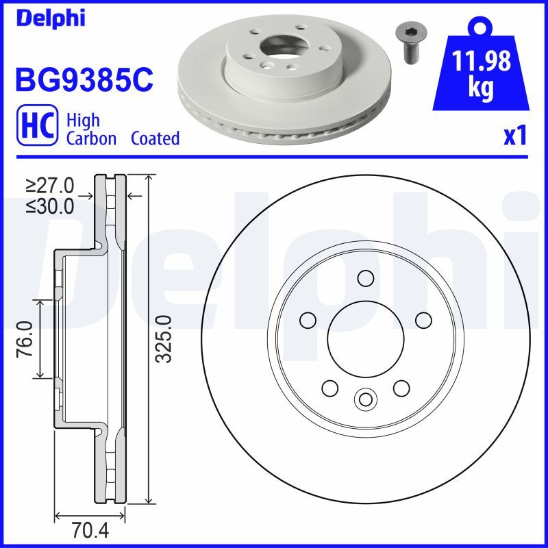 BG9385C DELPHI Disco freno 