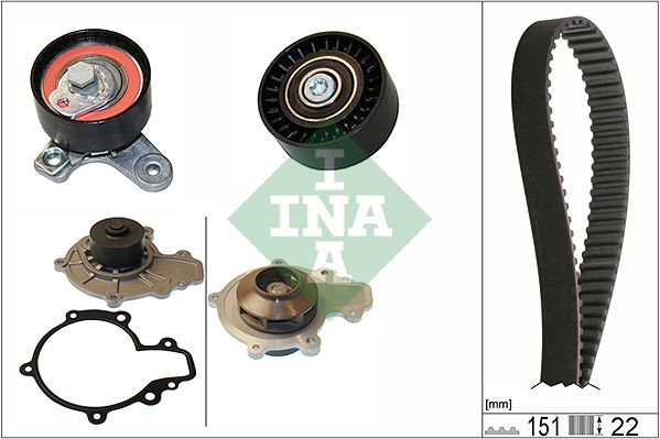 530057230 Schaeffler INA Pompa acqua + Kit cinghie dentate 