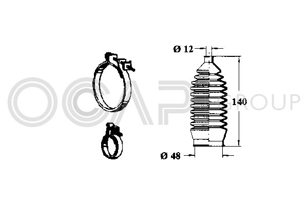 0992873 OCAP Kit soffietto, Sterzo 