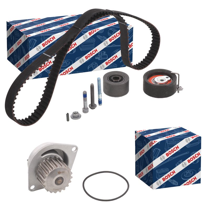 1987948712 BOSCH Pompa acqua + Kit cinghie dentate 