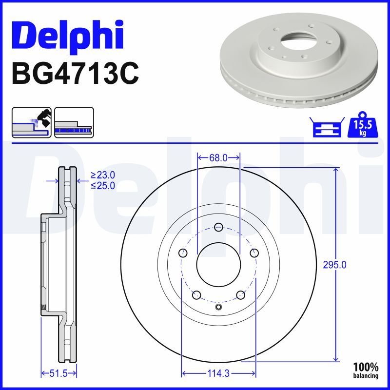 BG4713C DELPHI Disco freno 