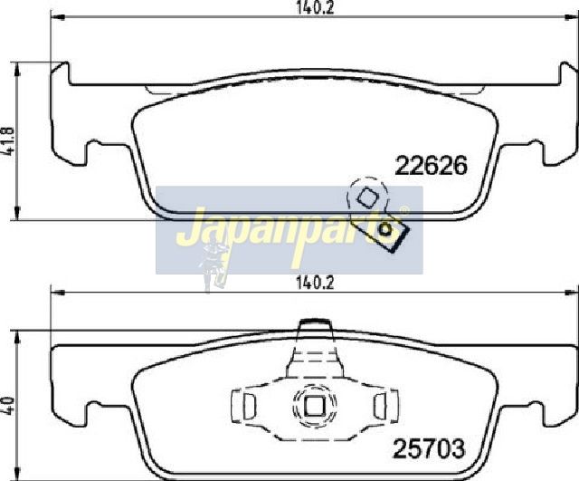 PA-M01AF JAPANPARTS Kit pastiglie freno, Freno a disco 