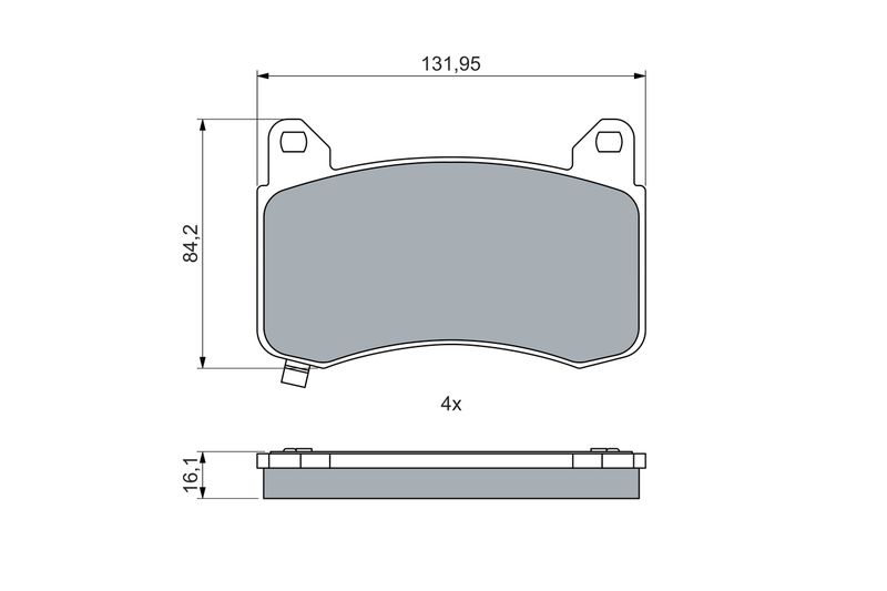 0986460085 BOSCH Kit pastiglie freno, Freno a disco 