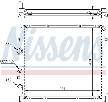 63854A NISSENS Radiatore, Raffreddamento motore 