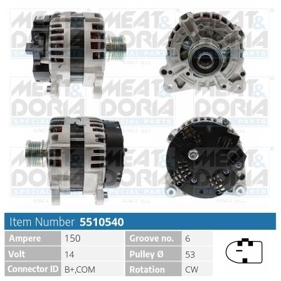 5510540 MEAT & DORIA Alternatore 