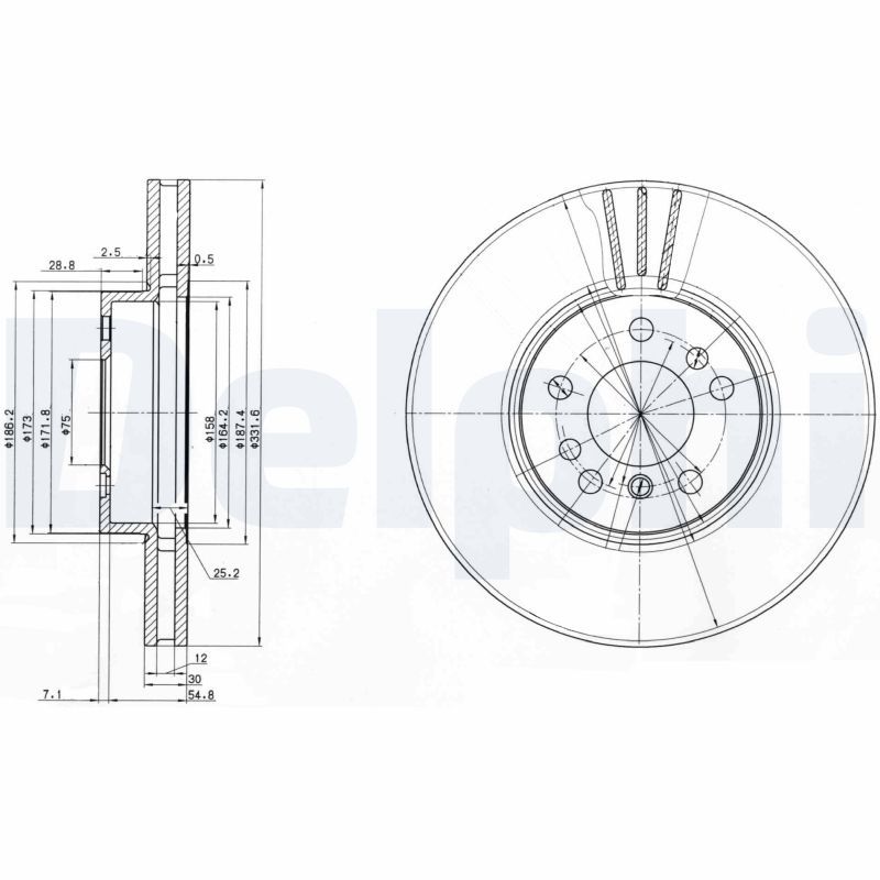 BG3628 DELPHI Disco freno 