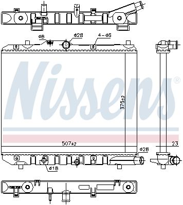 630708 NISSENS Radiatore, Raffreddamento motore 