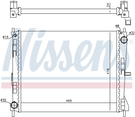 637605 NISSENS Radiatore, Raffreddamento motore 