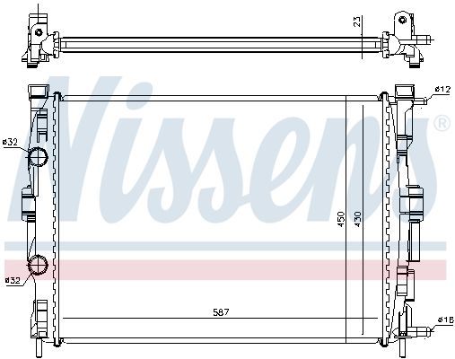 63764 NISSENS Radiatore, Raffreddamento motore 