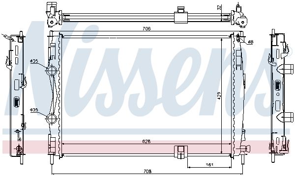 67361 NISSENS Radiatore, Raffreddamento motore 