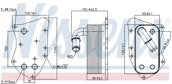 90804 NISSENS Radiatore olio, Olio motore 