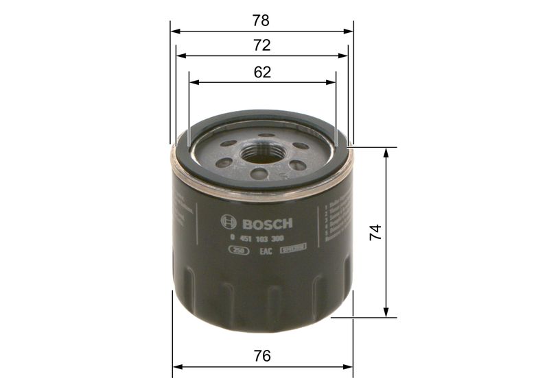 0451103300 BOSCH Filtro olio 