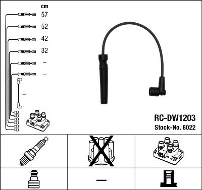 6022 NGK Kit cavi accensione 