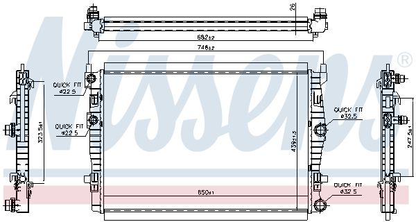 606267 NISSENS Radiatore, Raffreddamento motore 