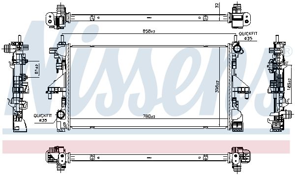 607200 NISSENS Radiatore, Raffreddamento motore 