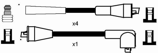 7376 NGK Kit cavi accensione 