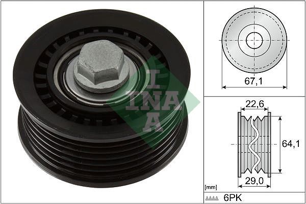 532107610 Schaeffler INA Galoppino/Guidacinghia, Cinghia Poly-V 