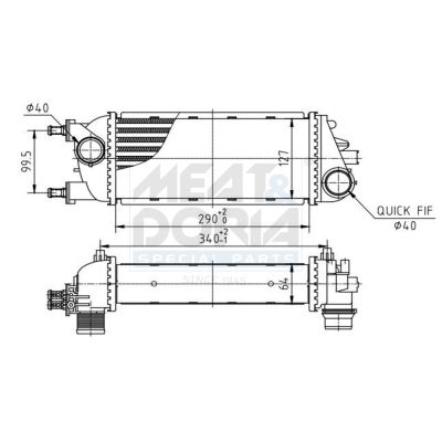 995067 MEAT & DORIA Intercooler 