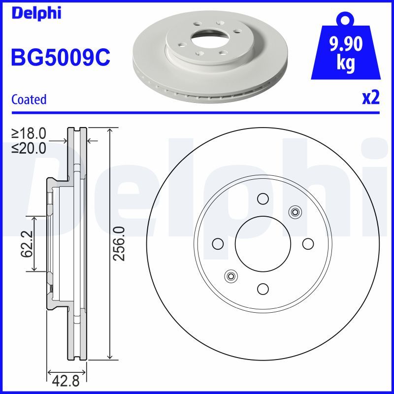 BG5009C DELPHI Disco freno 