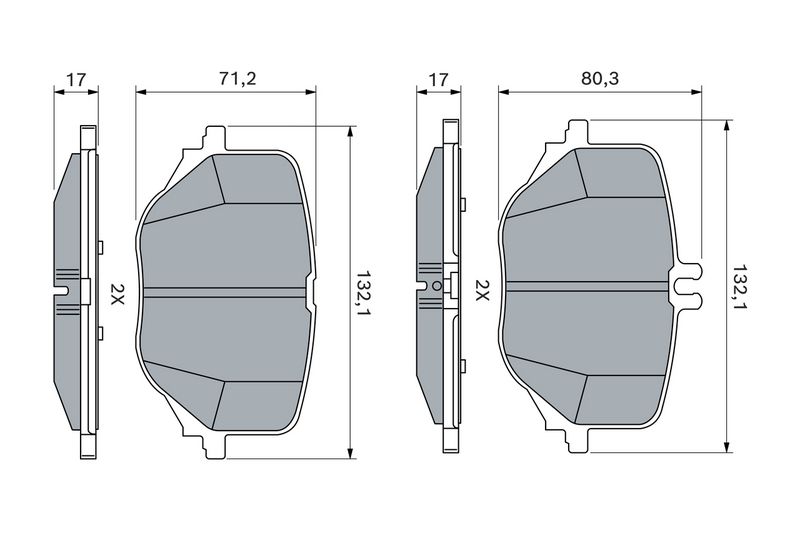 0986460464 BOSCH Kit pastiglie freno, Freno a disco 