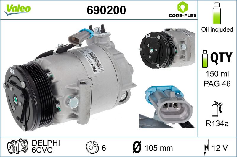 690200 VALEO Compressore, climatizzatore 