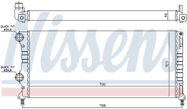 61765 NISSENS Radiatore, Raffreddamento motore 