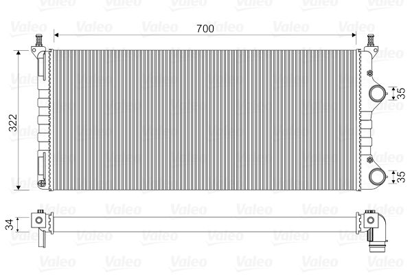 734692 VALEO Radiatore, Raffreddamento motore 