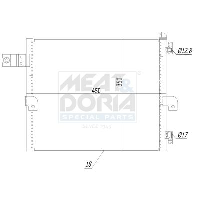 991311 MEAT & DORIA Condensatore, climatizzatore 