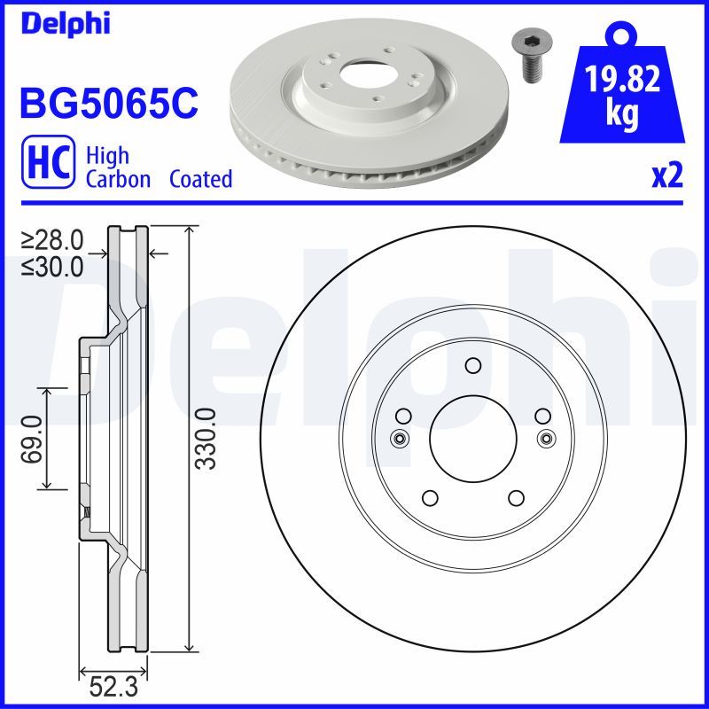 BG5065C DELPHI Disco freno 