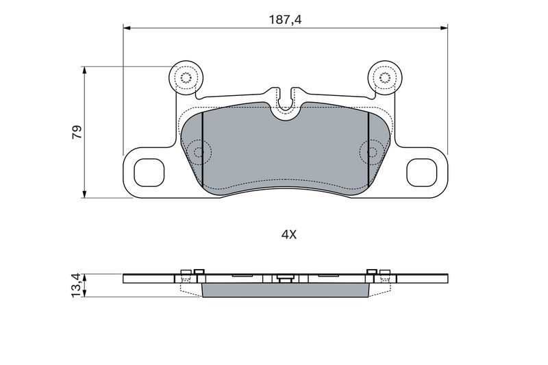 0986460247 BOSCH Kit pastiglie freno, Freno a disco 