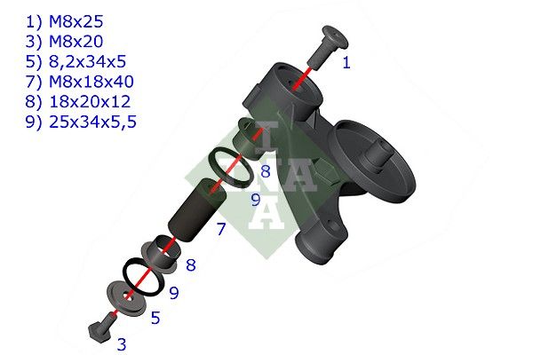 533011710 Schaeffler INA Kit di riparazione, braccio tenditore (cinghia trapez.) 