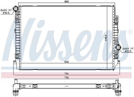 65341 NISSENS Radiatore, Raffreddamento motore 