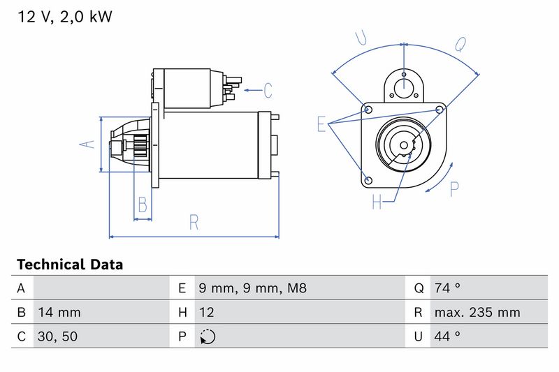 0986027430 BOSCH Motorino d'avviamento 
