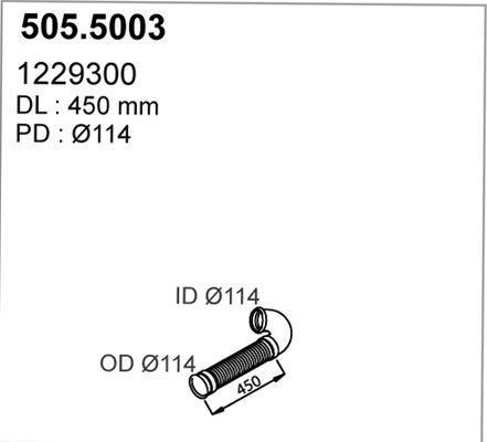 505.5003 ASSO Tubo gas scarico 