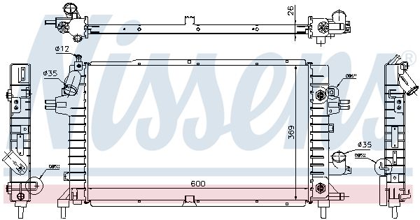 630739 NISSENS Radiatore, Raffreddamento motore 