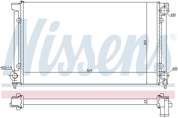651741 NISSENS Radiatore, Raffreddamento motore 