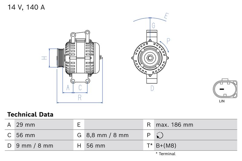 0986086080 BOSCH Alternatore 