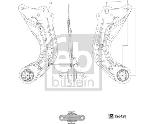 186459 FEBI BILSTEIN Braccio oscillante, Sospensione ruota 