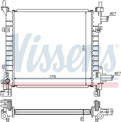 62083A NISSENS Radiatore, Raffreddamento motore 