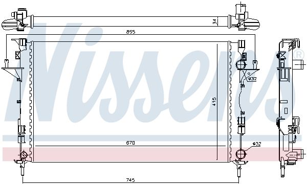 63816 NISSENS Radiatore, Raffreddamento motore 
