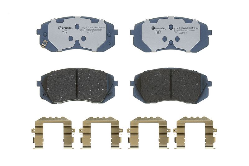 P30093E BREMBO Kit pastiglie freno, Freno a disco 