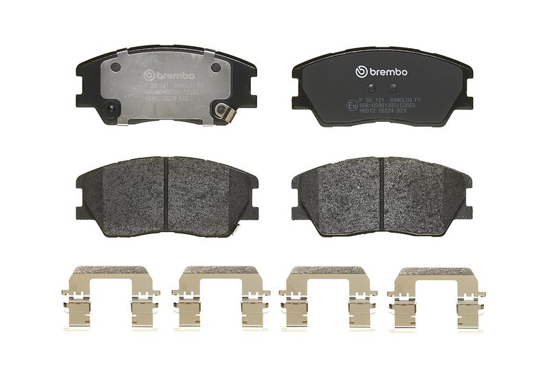 P30121 BREMBO Kit pastiglie freno, Freno a disco 