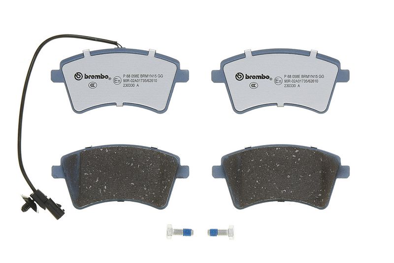 P68058E BREMBO Kit pastiglie freno, Freno a disco 