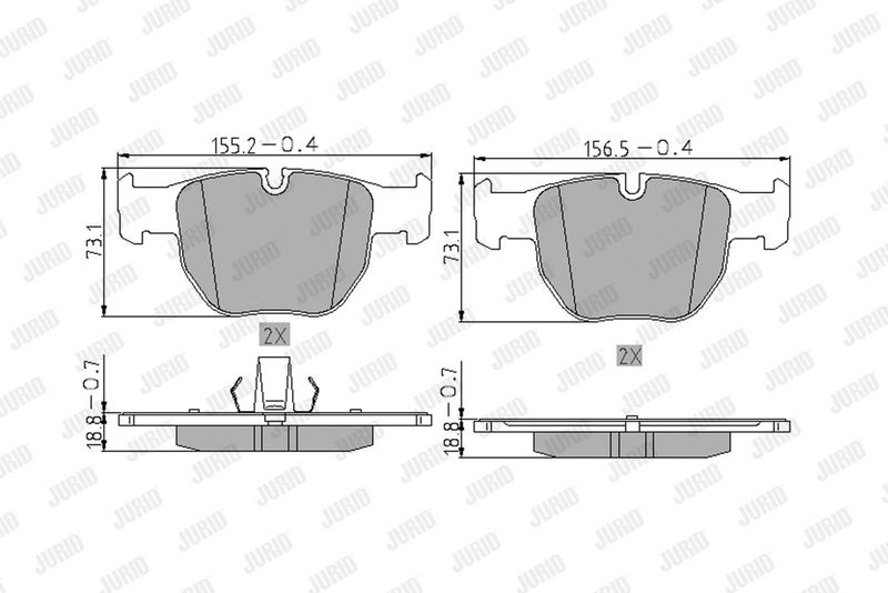 572507J JURID Kit pastiglie freno, Freno a disco 