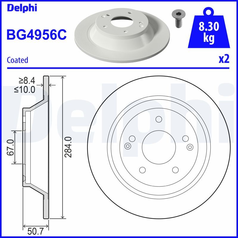 BG4956C DELPHI Disco freno 