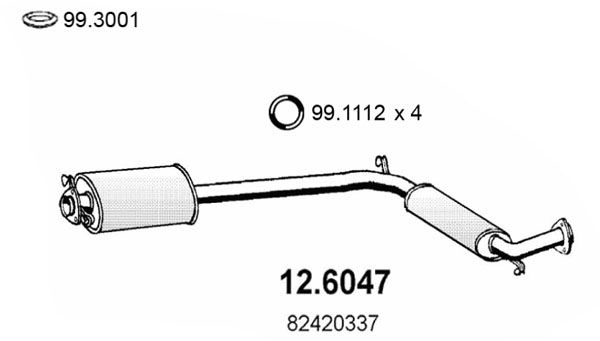 12.6047 ASSO Silenziatore centrale 